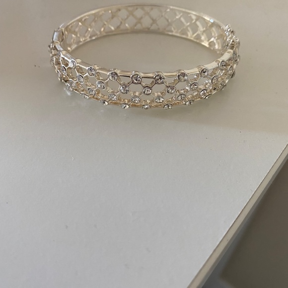 Anne Klein Boxed Silvertone and Crystal Bracelet - Picture 4 of 4
